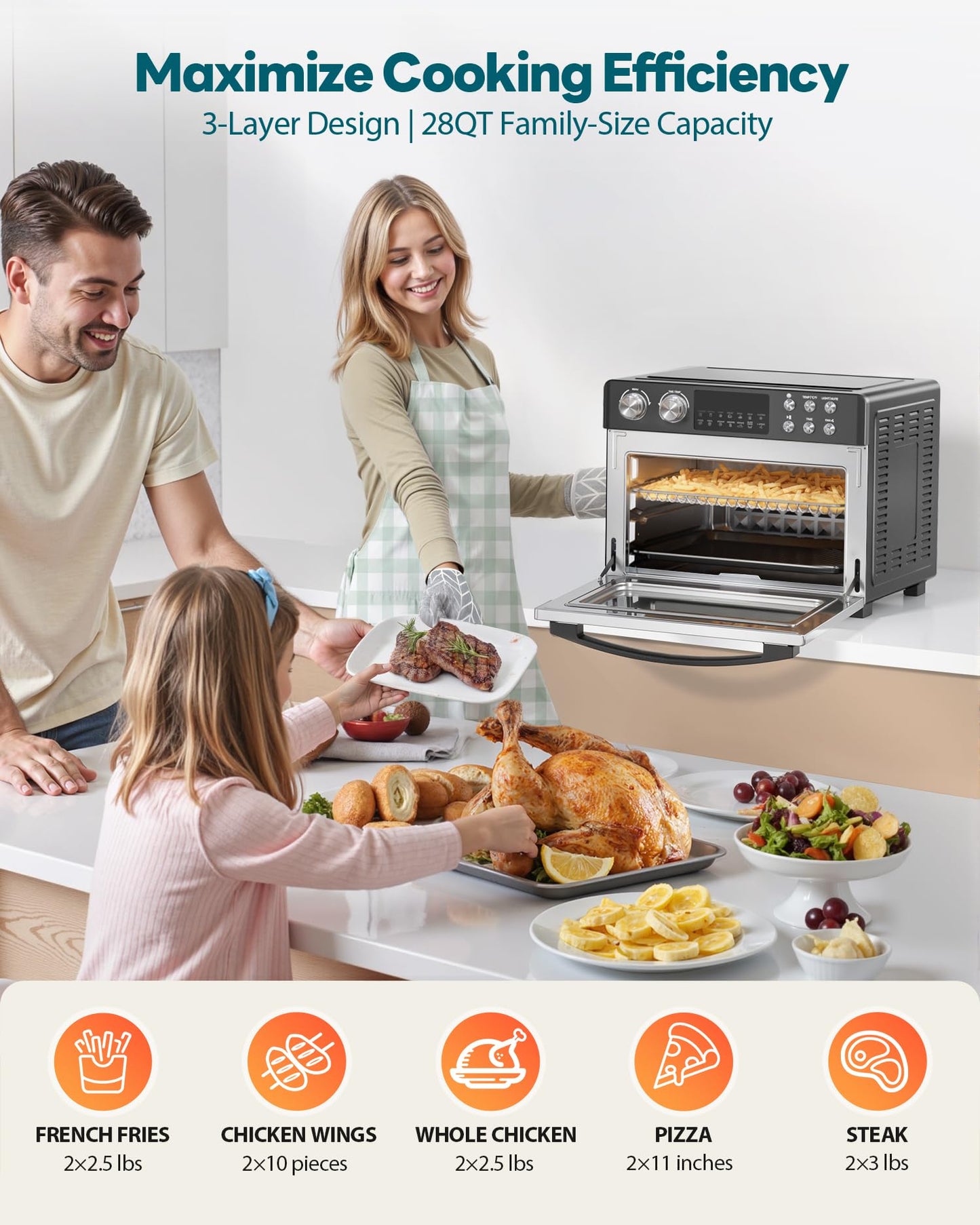 28QT Air Fryer Toaster Oven Combo