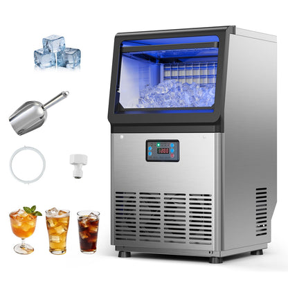 Commercial Ice Maker Stainless Steel Self Clean LED