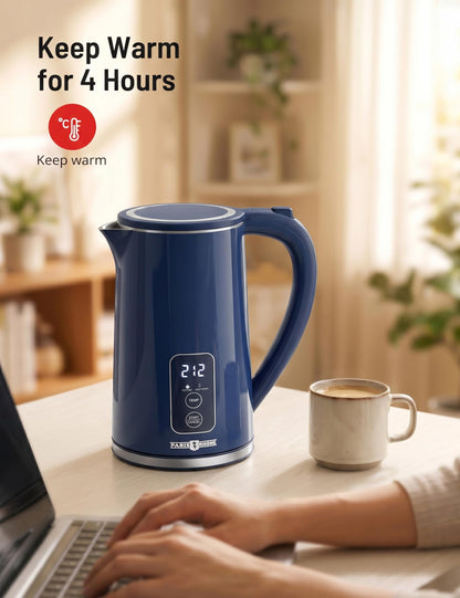 Electric Kettle 1.7L Stainless Steel Double Wall Fast Boil