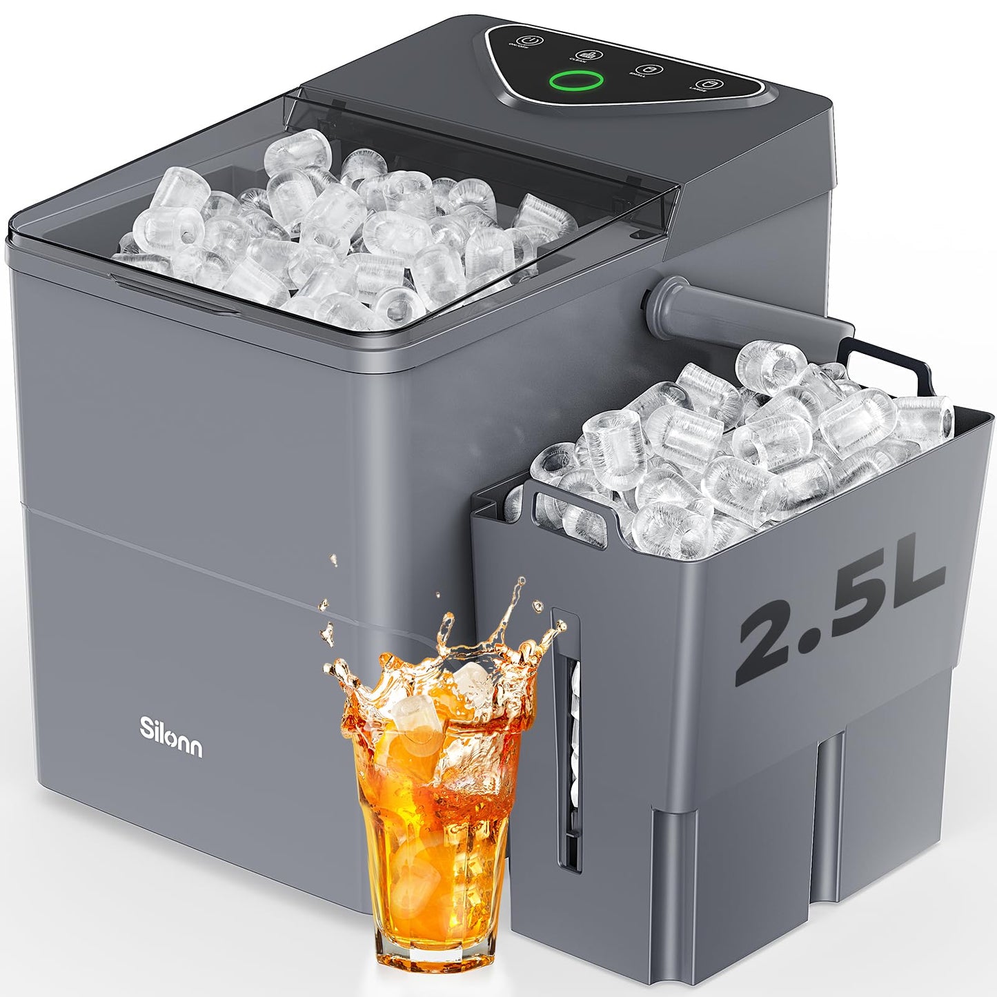 Countertop Nugget Ice Maker 17lb/Day Portable