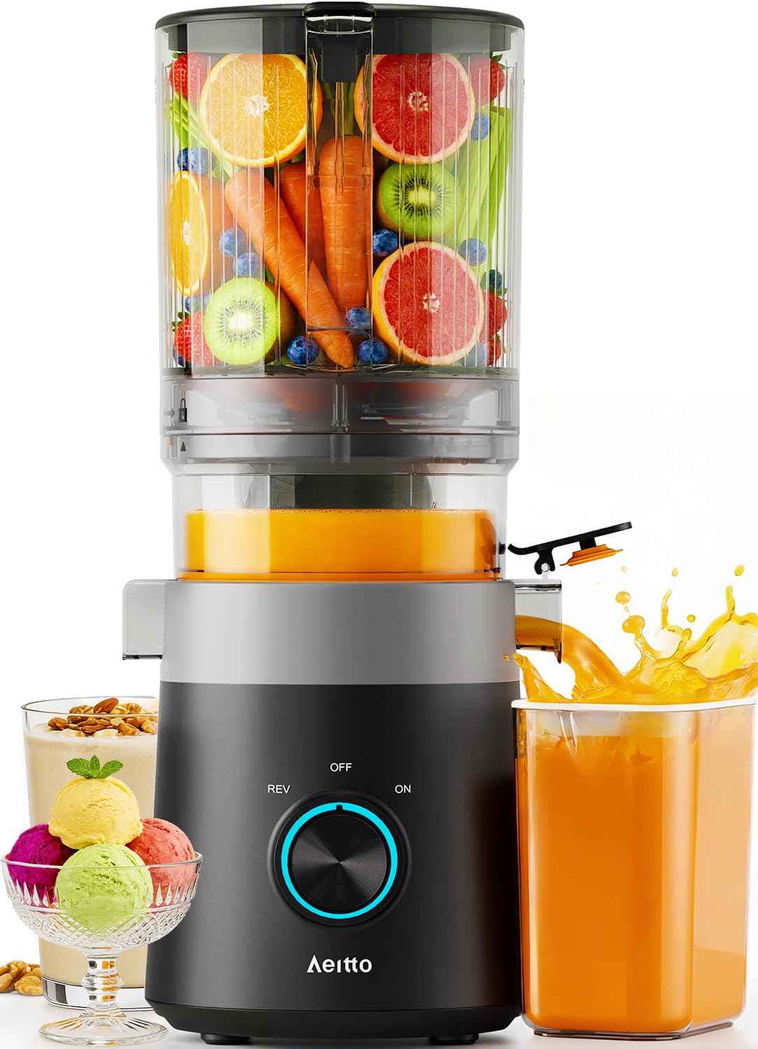 Cold Press Juicer Nut Milk Sorbet High Yield Machine