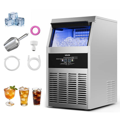 Commercial Ice Maker Stainless Steel Self Clean LED