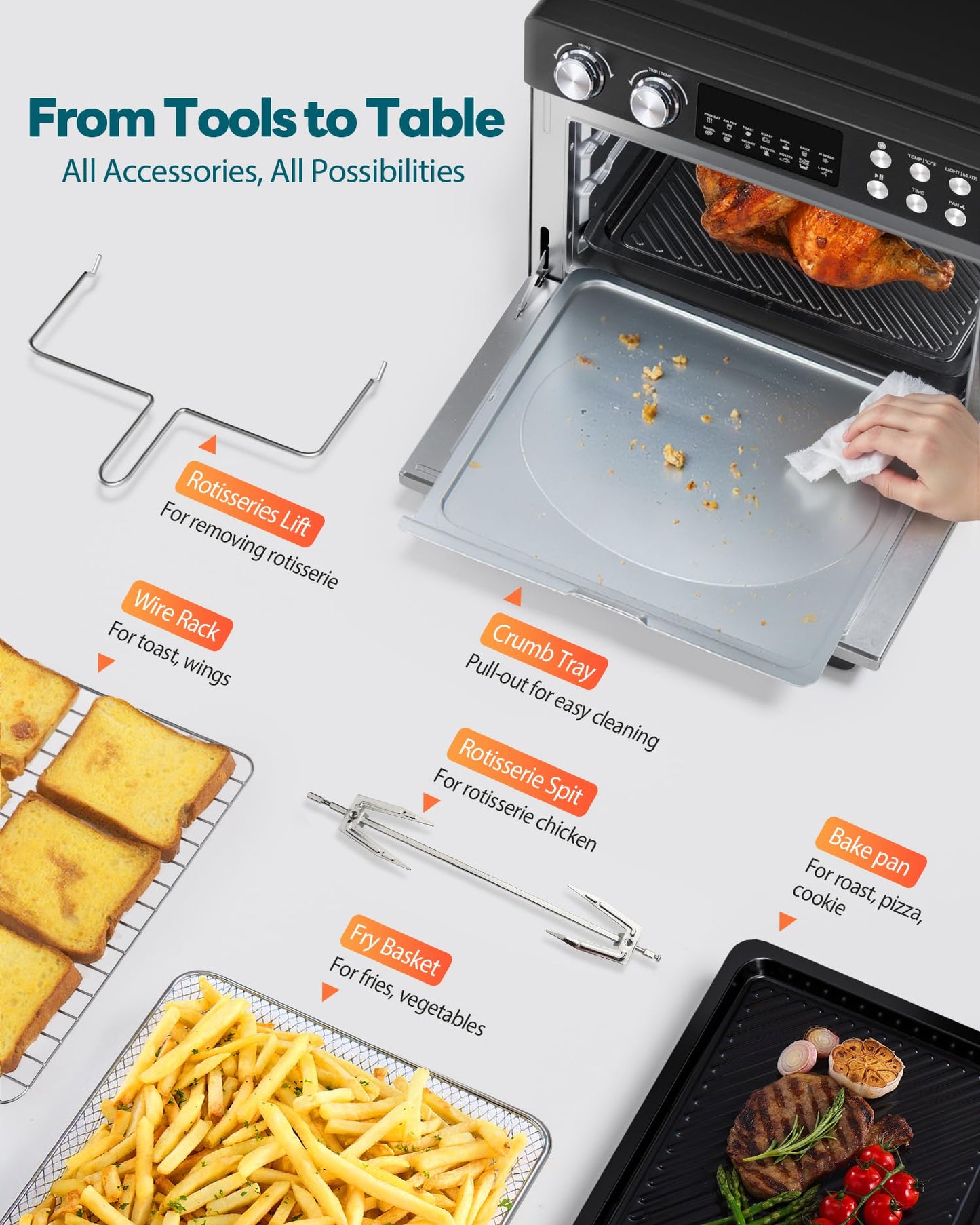 28QT Air Fryer Toaster Oven Combo