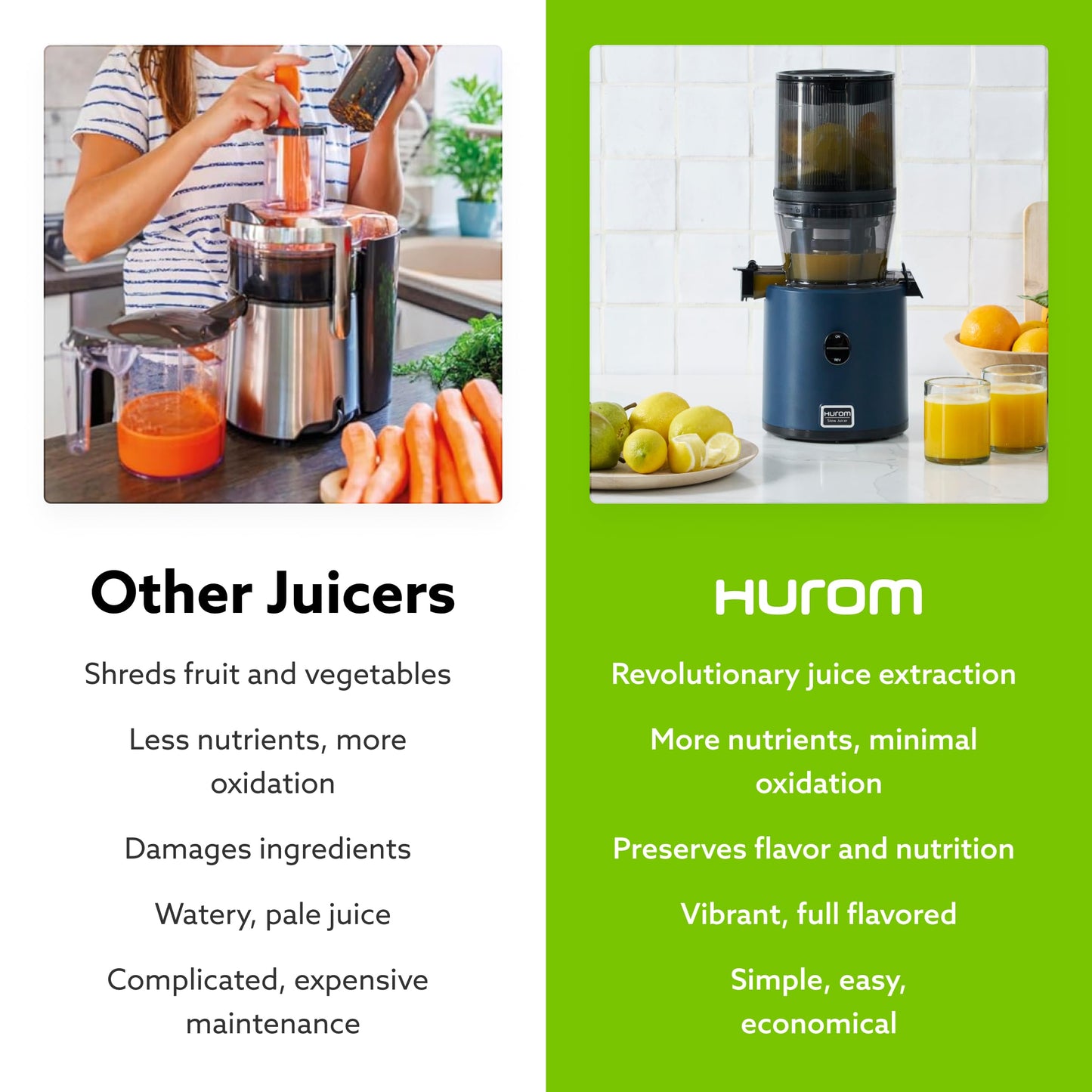 Cold Press Juicer Self-Feeding Slow BPA-Free Quiet