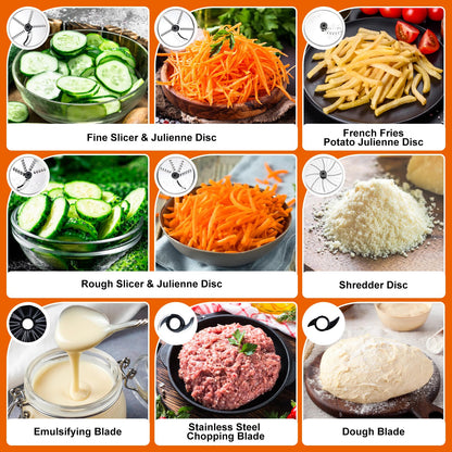 Food Processor 16-Cup Chop Slice Shred Dough