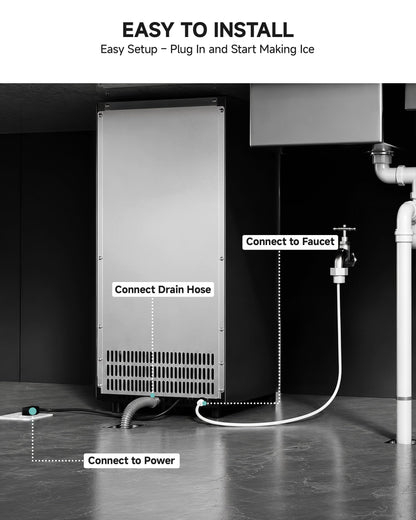 Countertop Bullet Ice Maker with Handle and Tank