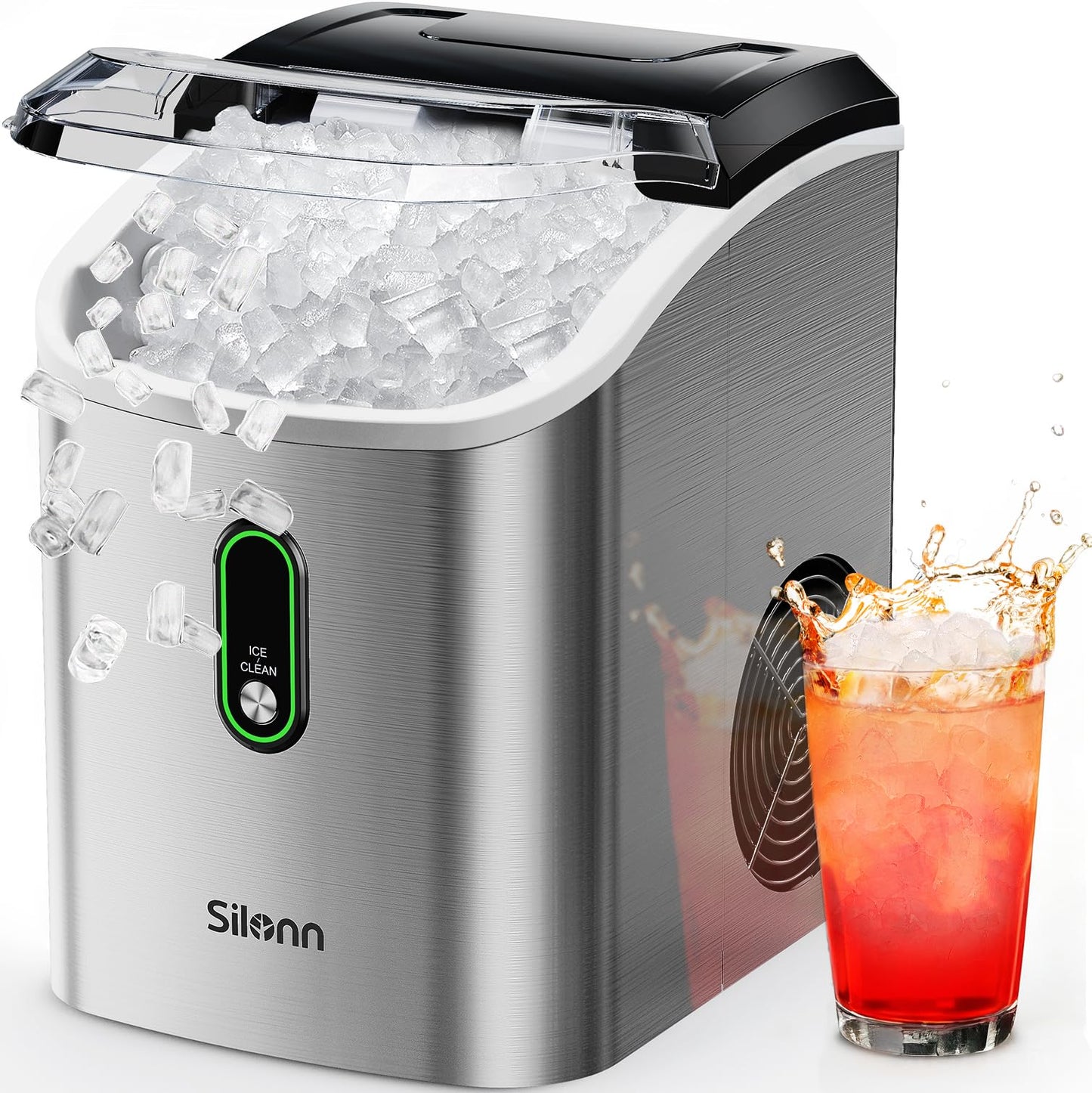 Countertop Nugget Ice Maker 17lb/Day Portable