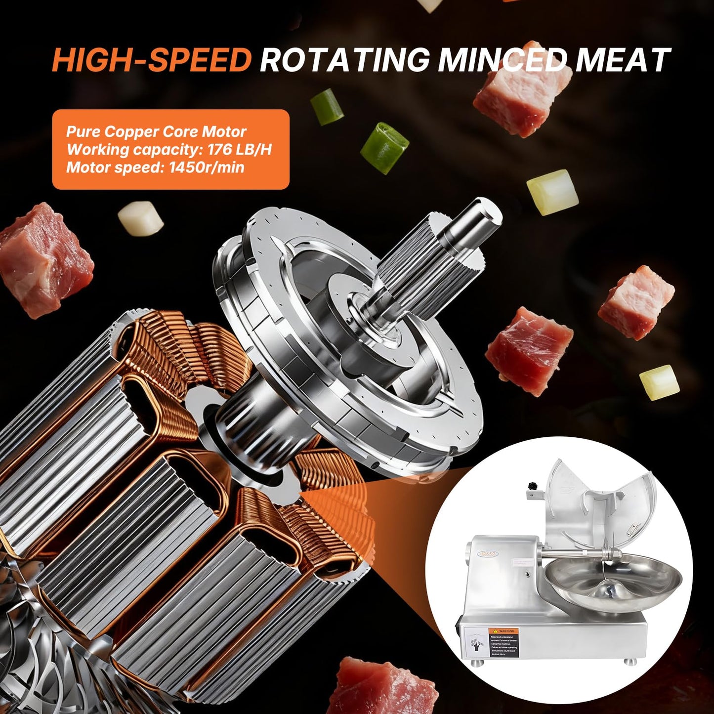 Food Processor Meat Cutter Mixer Chopper Multifunction