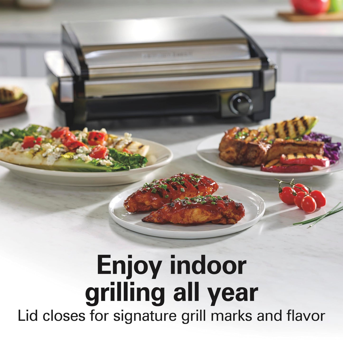 Electric Indoor Searing Grill Adjustable Temperature 450F