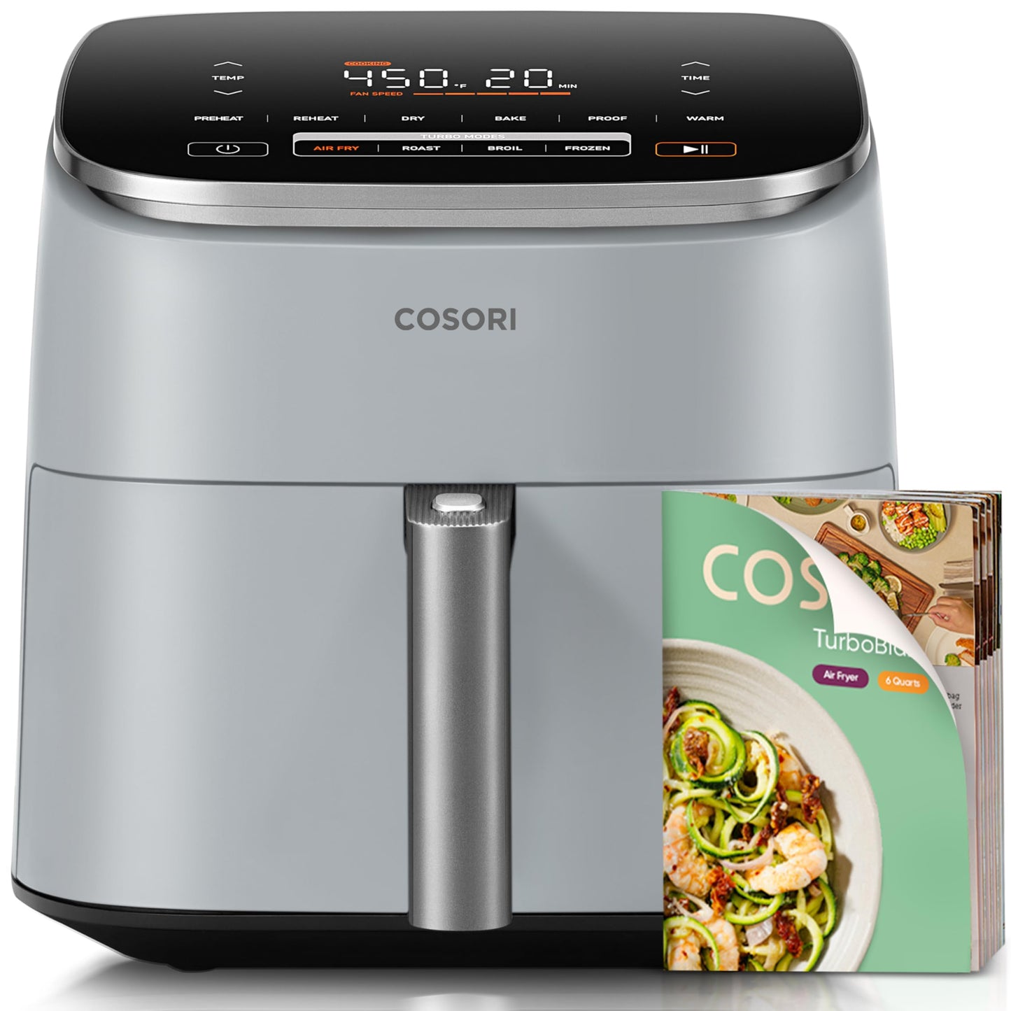 Premium Stainless Steel Air Fryer PFAS-Free Ceramic 6 Function Smart Control