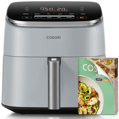 Premium Stainless Steel Air Fryer PFAS-Free Ceramic 6 Function Smart Control