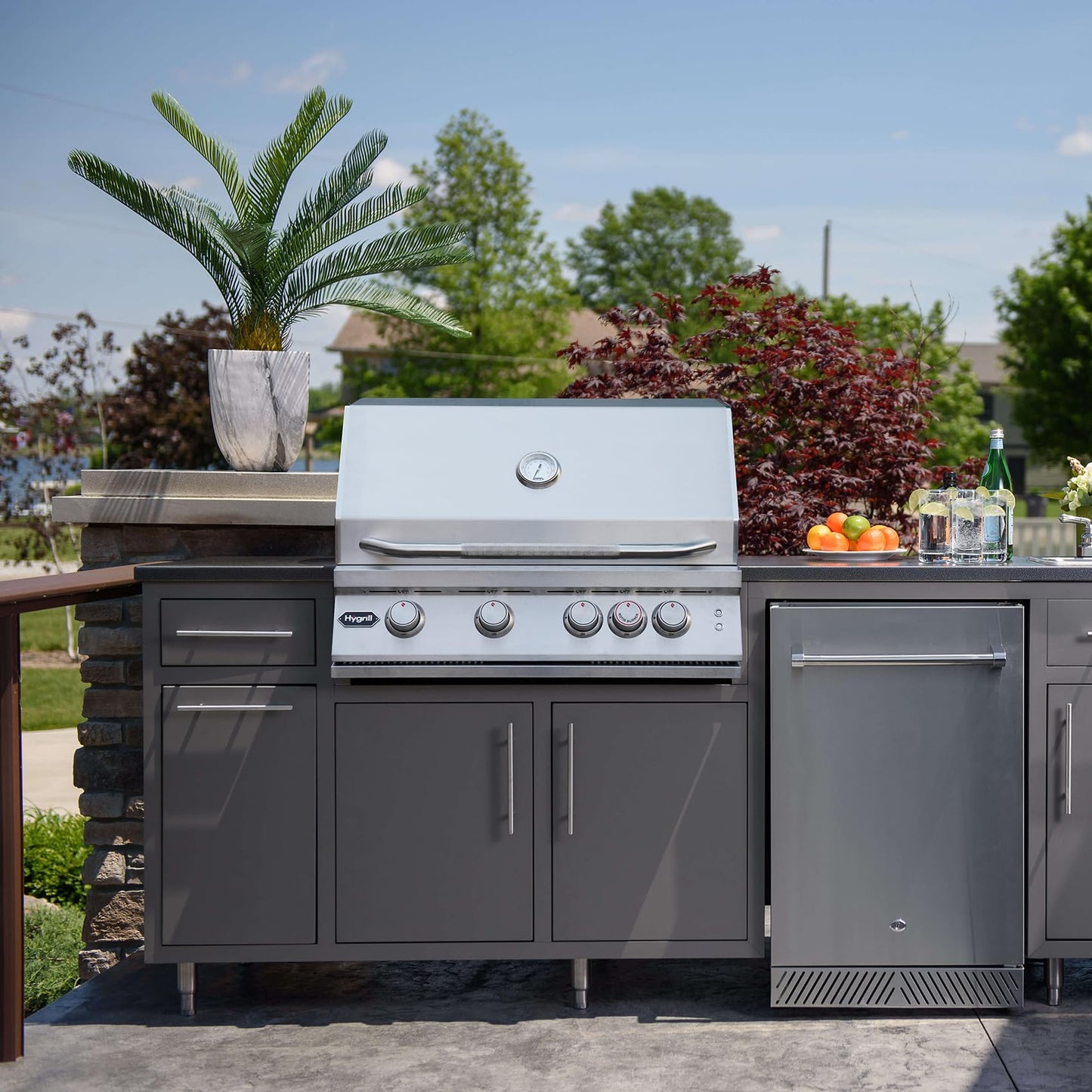30 Inch Built In Gas Grill 4 Burner Stainless LED Infrared Rear Burner