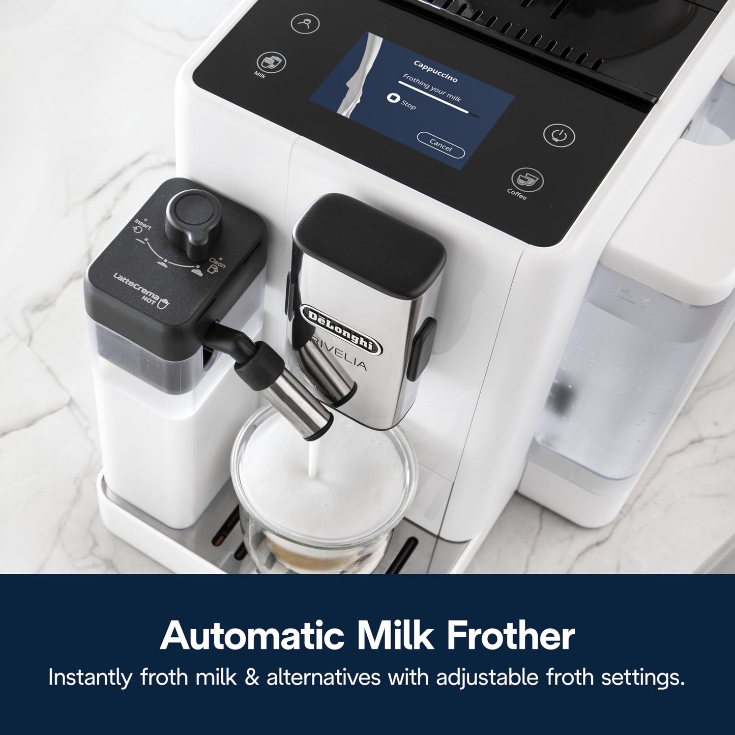 Automatic Espresso Machine Grinder Milk Frother All-in-One