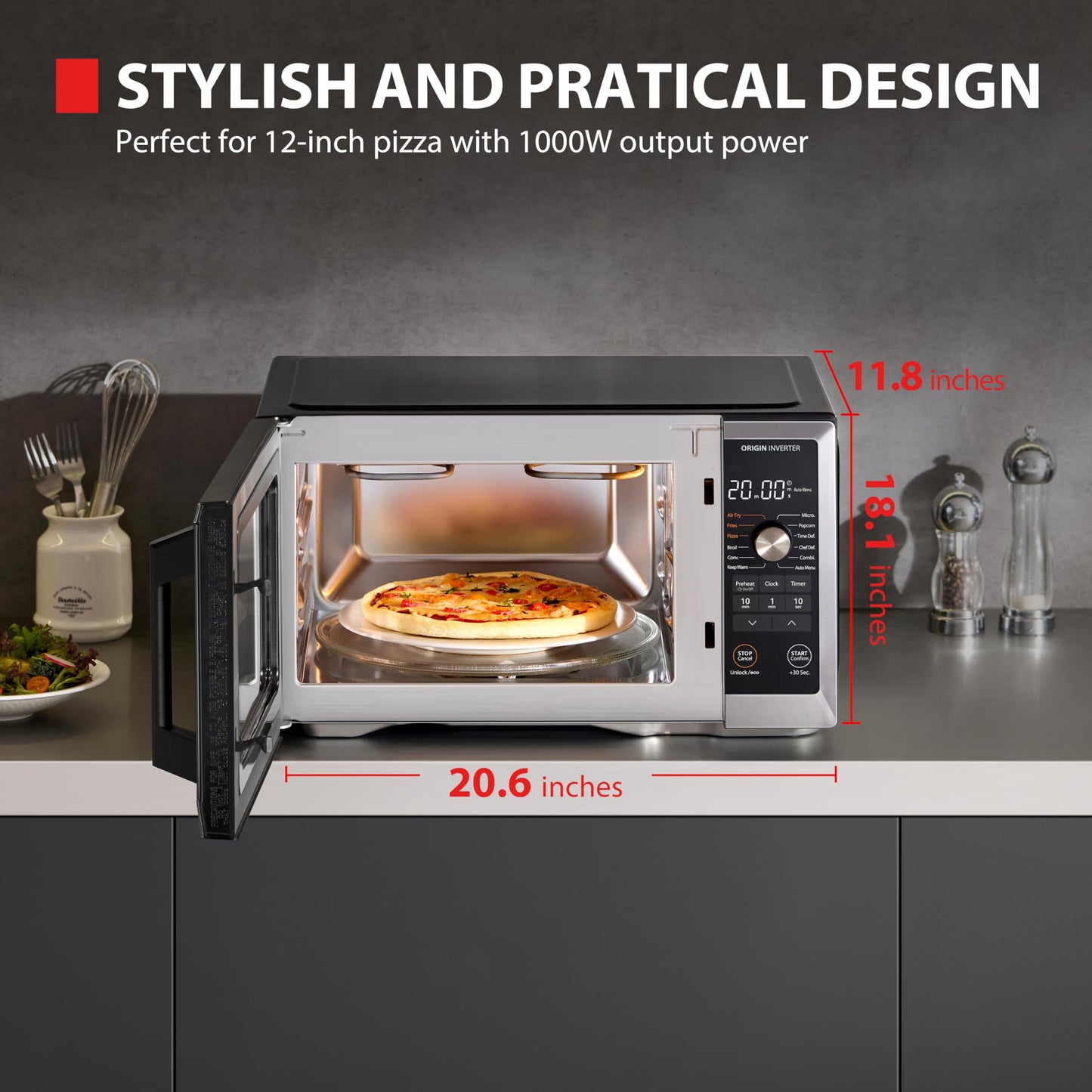 Air Fryer Microwave Combo Convection Cooking All-in-One OptiChef