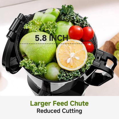 Cold Press Juicer Wide Mouth Self Feeding Zero Waste Triple Strainers