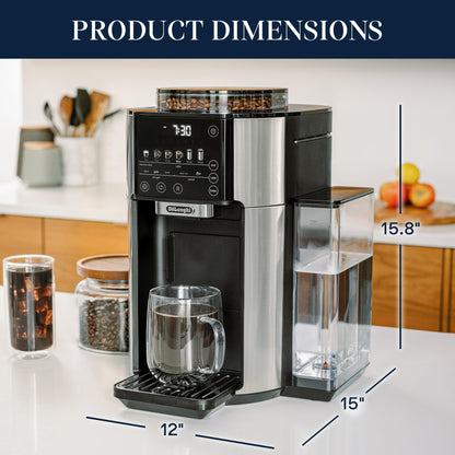 Automatic Coffee Maker Built-In Grinder Single Serve Iced Coffee Carafe