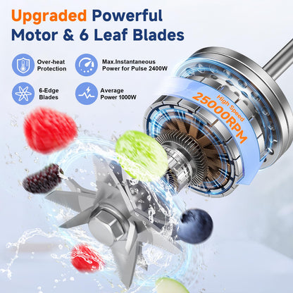 Professional Blender 2400W 68oz Grinder Combo Ice Crush