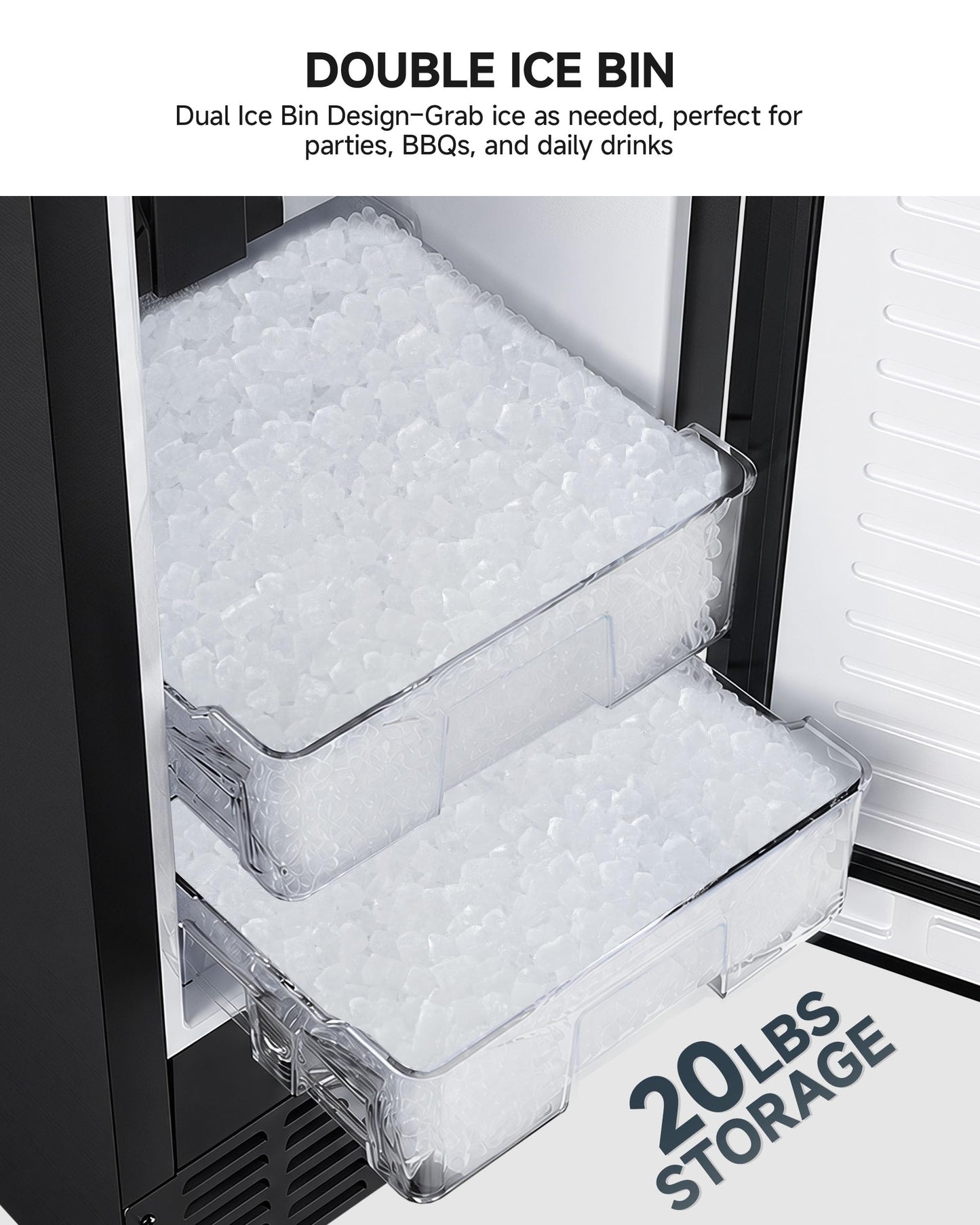 Countertop Bullet Ice Maker with Handle and Tank