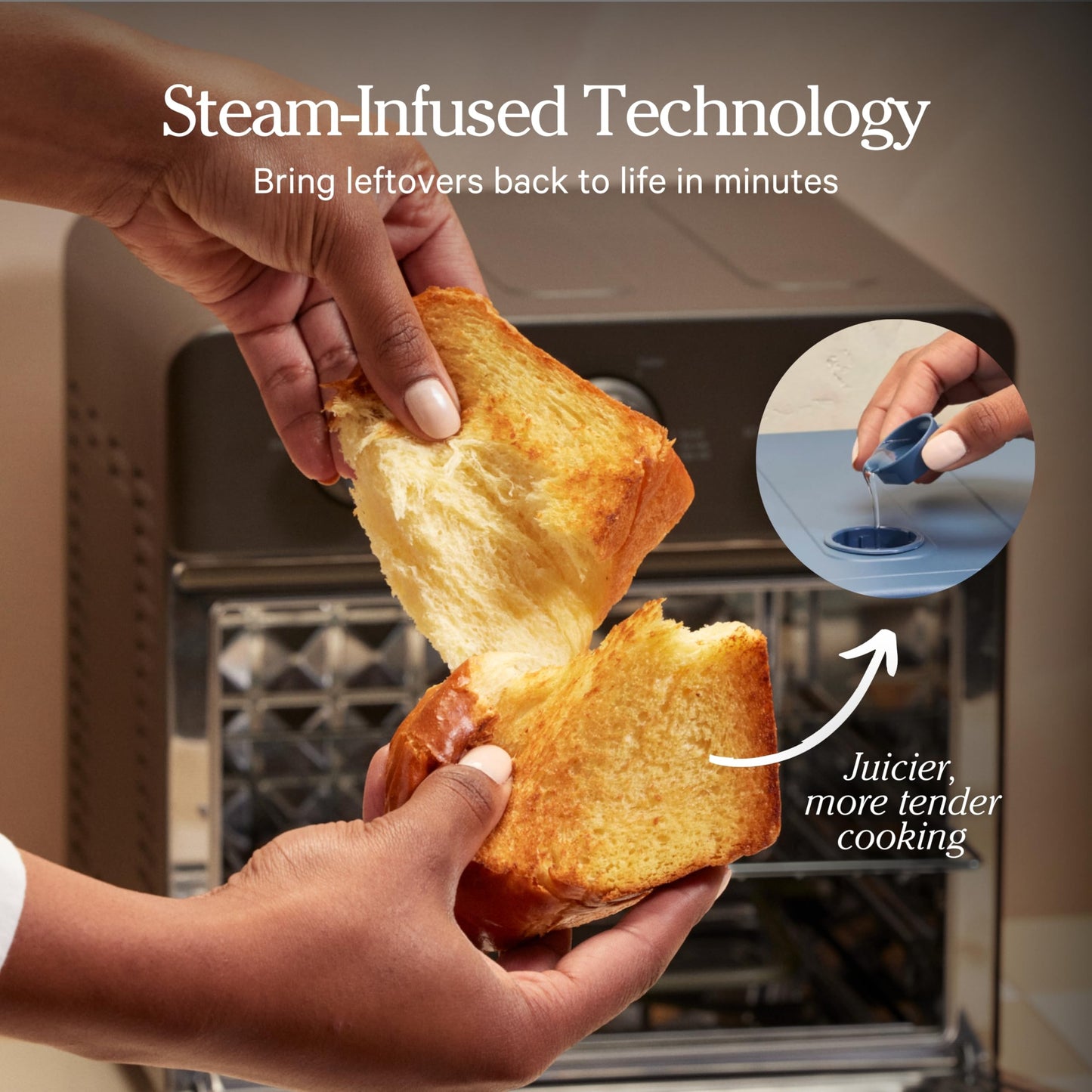 32QT Air Fryer Oven 8-in-1 Touch Control Steam Infusion