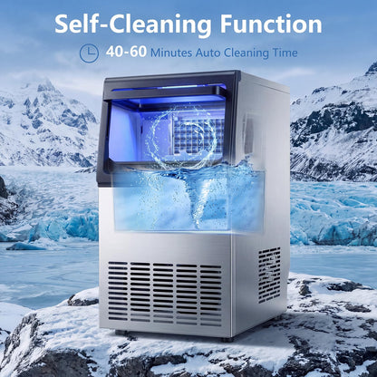 Commercial Undercounter Ice Maker 80Lbs 24H Clean