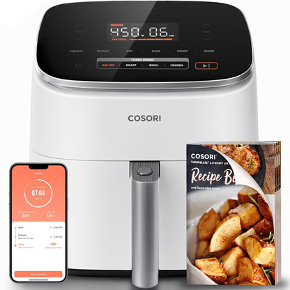Premium Stainless Steel Air Fryer PFAS-Free Ceramic 6 Function Smart Control