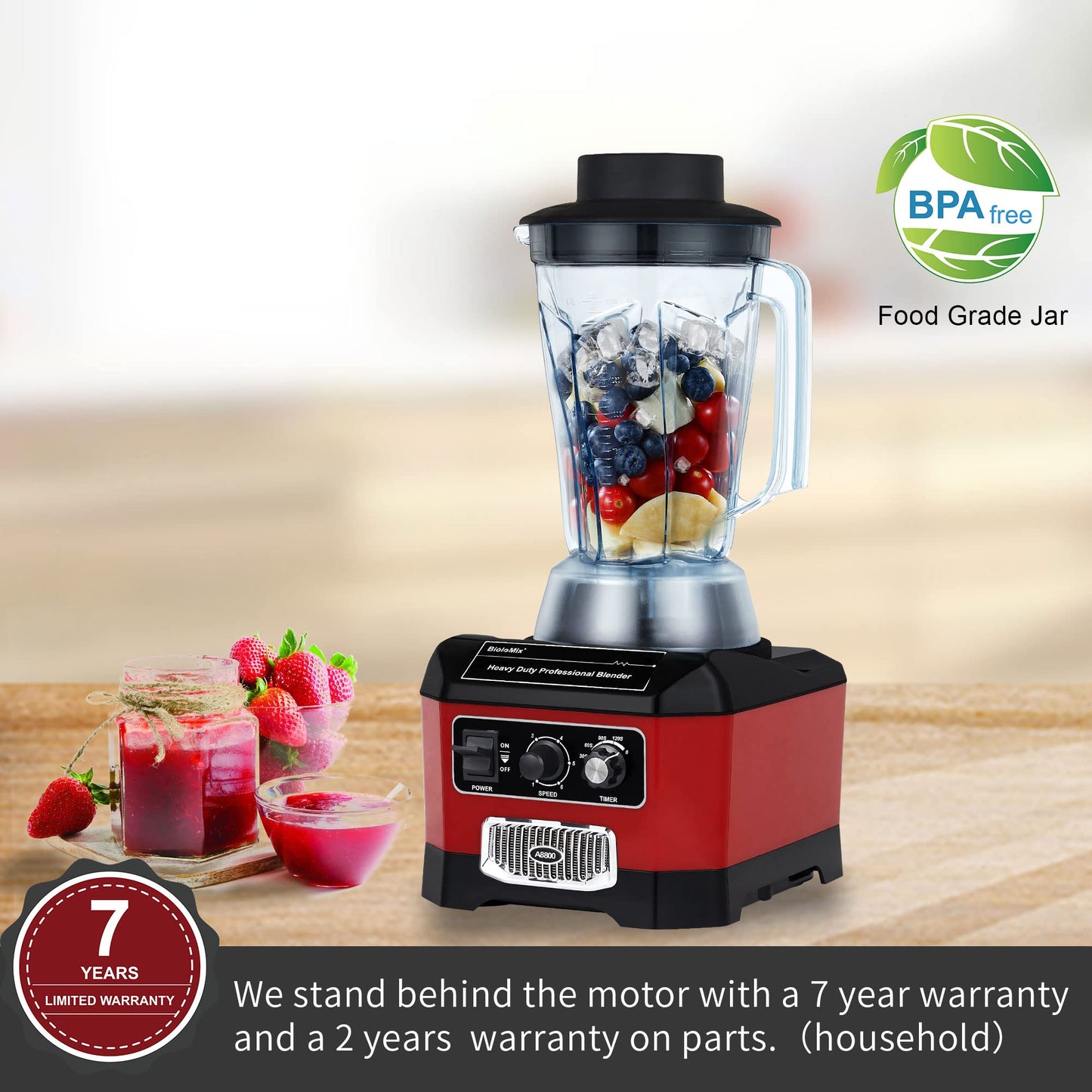 Heavy Duty Blender 2200W 70oz Ice Crushing Smoothies