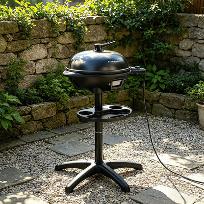 2-in-1 Electric Grill Portable Indoor Outdoor Removable Stand Nonstick